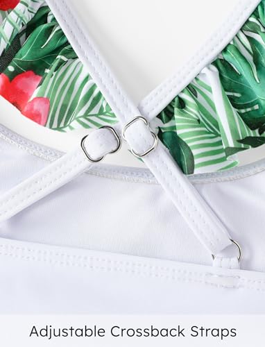 PATPAT Girl's Bathing Suits 2 Piece Swimsuit Ruffled Tankini Swimsuit with Skirt Girls Swim Dress 2-14 Years4