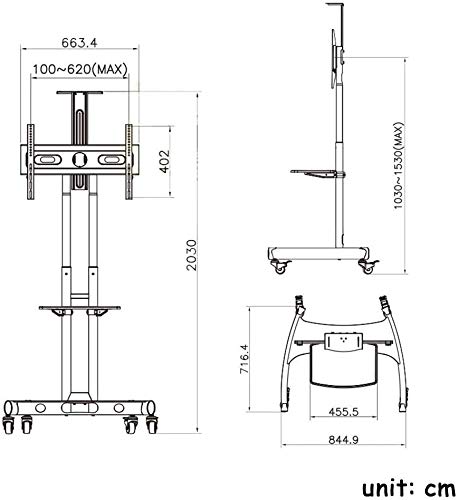 Soporte móvil para TV con ruedas 32-65 pulg miniatura 2