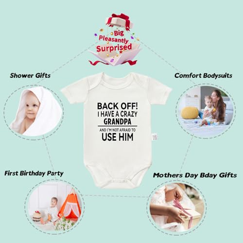 I Have a Crazy Grandpa and I'm Not Afraid to Use Him Funny Baby Clothes，Cute Boys Girls Infant Outfits2