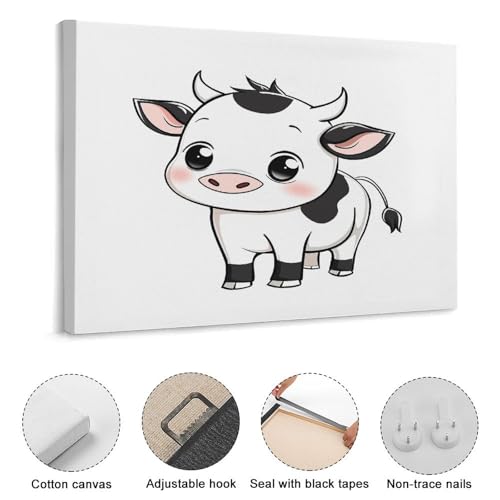 Toile murale imprimée vache décoration cadre horizontal - 3