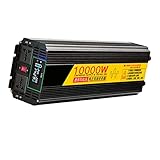 Onduleurs de Puissance à Onde sinusoïdale Pure 10 000 Watts 12 V/24 V/48 V/60 V DC vers 220 V CA, 2 Prises CA, écran LCD, adaptés pour Une Utilisation dans Les Voitures et Les Maisons (10 000 W 12 V)