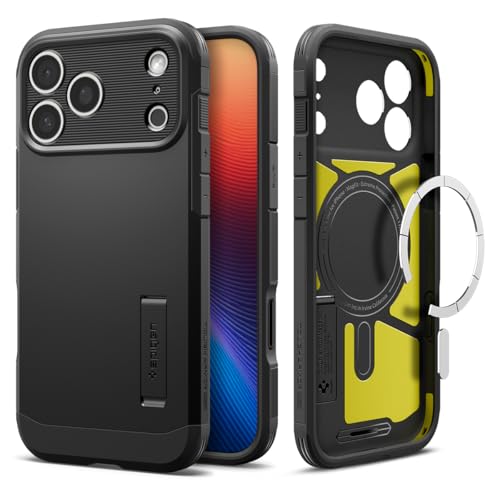 Spigen yn18N̋Zṕz iPhone 17 Pro Max P[X MagSafeΉ JRg[{^Ή X^ht }bg ϏՌ ČRMILKi ^tEA[}[TE}OtBbg (ubN) ACS09897