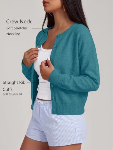 Image of Trendy Queen Cropped Cardigan Sweaters for Women Fall Fashion Clothes 2026 | Lightweight Knit Button-Down, Y2K Open-Front Layering Piece for Fall, Spring & Office Wear