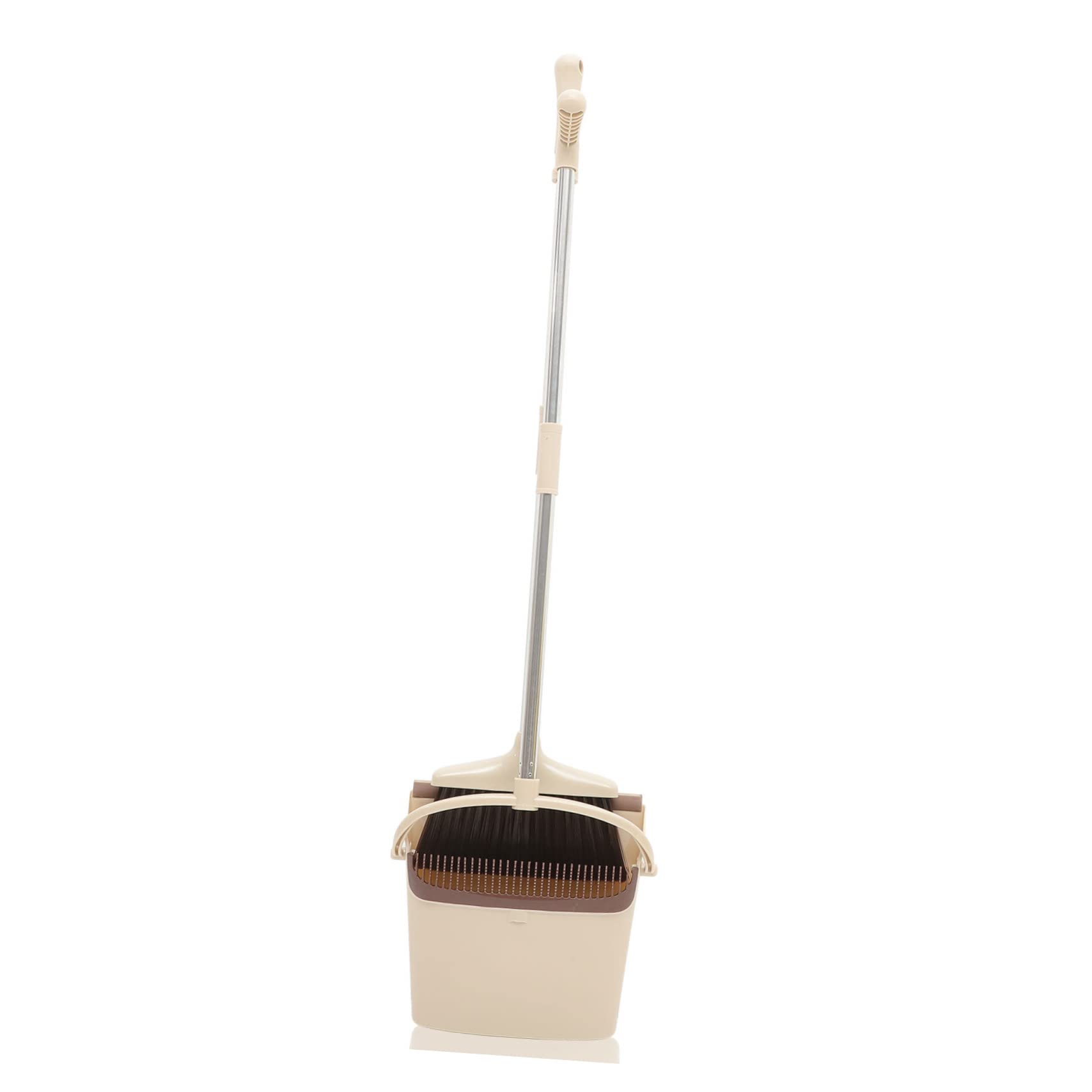 PRETYZOOM Stainless Steel Broom Dustpan Set Floor Sweeper Dust Pan Broom Kit Home Cleaning Supplies