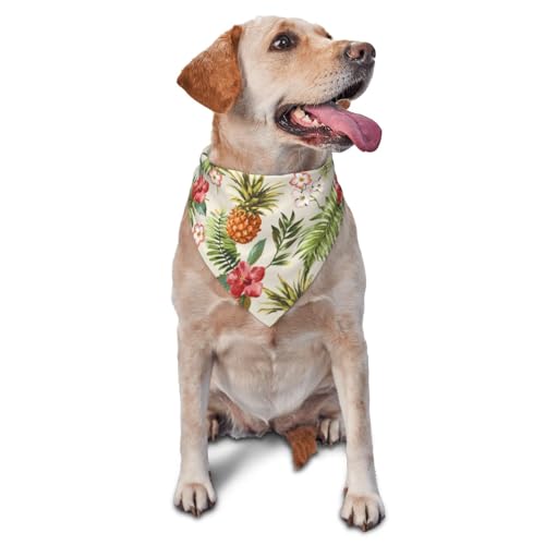 Tropical Pineapple Banana Leaf Dog Bandanas Pet Triangle Bibs Fashion