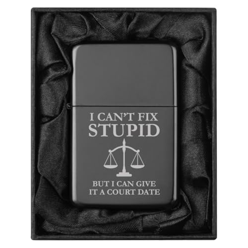 Encendedor en caja regalo negro con frase divertida miniatura 1