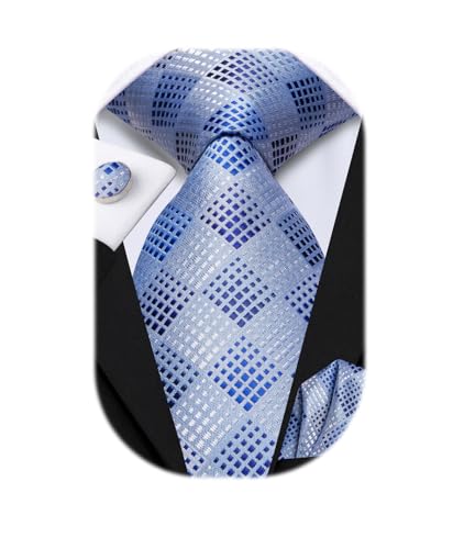 Image of Hi-Tie Men's Tie Sets Silk Paisley Striped Necktie Pocket Square Cuff-links Sets Wedding Business Holiday
