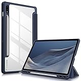 FINTIE Coque pour Samsung Galaxy Tab S8 11 Pouces 2022 / Galaxy Tab S7 11 2020 - [Rangement de Stylet] Housse Arrière Transparente Etui Antichoc Pochette Sommeil / Réveil Auto, Bleu Marine