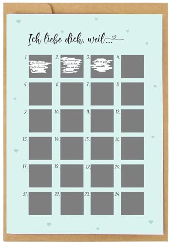 Adventskalender zum Rubbeln „ICH LIEBE DICH“...