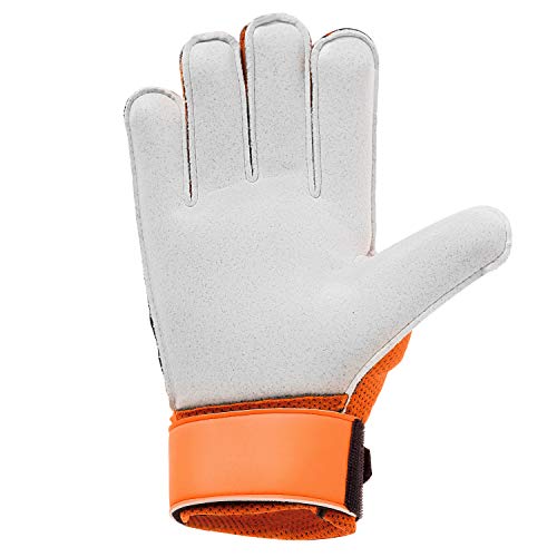 LUVA de GOLEIRO uhlsport STARTER RESIST SOCIETY, Laranja/Preto/Branco, 8