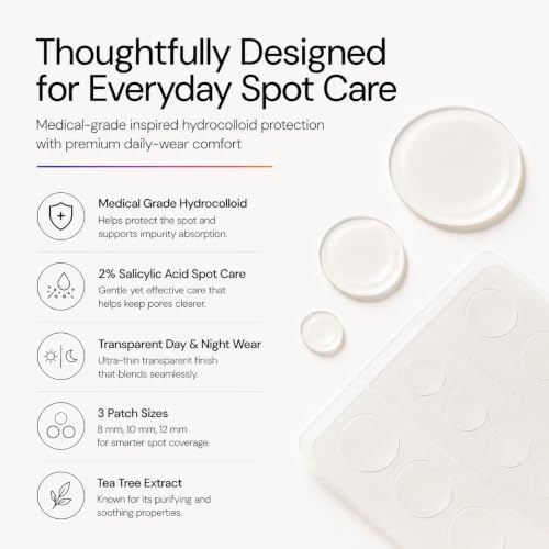Image of ELDERA Hydrocolloid Acne Patches with Sun Shield and 2% Salicylic Acid, Medical Grade Plus, 102 Patches