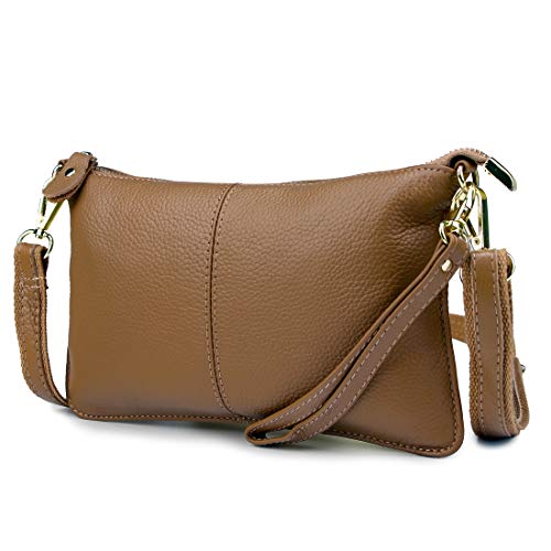Artwell Genuine Leather Clutch Wallet For Women Wristlet Envelop Crossbody Purse Card Shoulder Bag