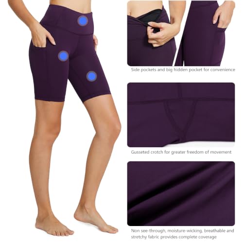 Image of baleaf Women's High Waist Biker Shorts with 3 Pockets