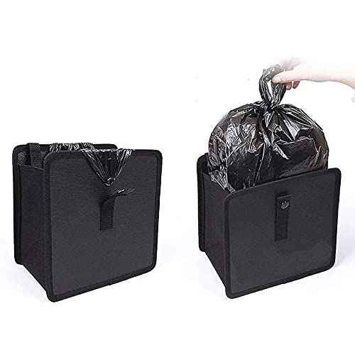 Image of N C Oxford Foldable Car Garbage Can Hanging Trash Can Bin Waterproof Multifuntional Car Organizer Wastebasket Vehicle Accessory for Travel and Camping Small