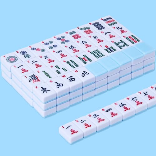 Juego de fichas American Mahjong 166 piezas azul