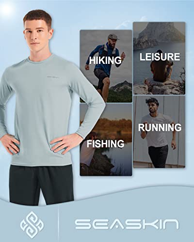 Seaskin Men's Long Sleeve Rash Guard UPF 50+ Sun Protection Shirt2