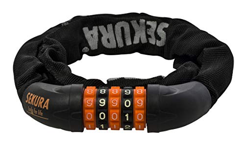 Image of Buchel Sekura Number Link Chain Lock, Black, 90 cm