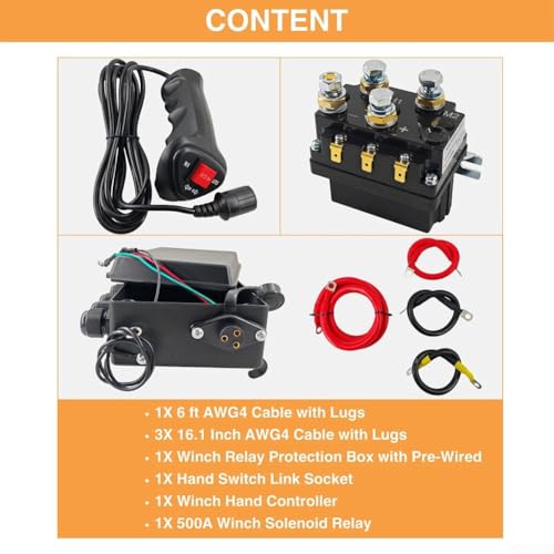 Relé de 12 V 500 A para cabrestante con solenoide resistente e interruptor impermeable 3