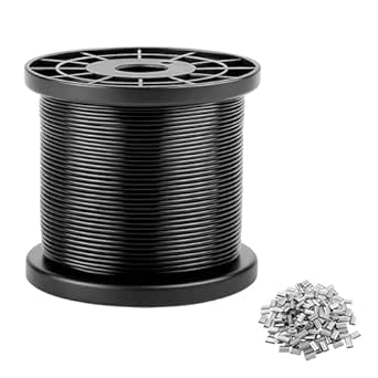 Black Vinyl Coated Wire Rope 328FT 304 Stainless Steel Wire Rope Cable ...