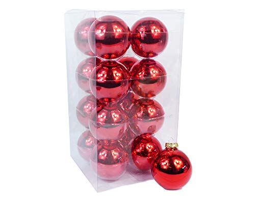 Boules en verre pour sapin de Noël 8 cm rouge : finissez-en avec les décors ternes grâce à ce lot de 16