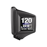 HUD ヘッドアップディスプレイOBD2 GPS 両方同時対応 車載スピードメーター タコメーター 過速度警告 水温 電圧 燃料消費量 走行距離 タイム表示 後付け モニター 汎用 DC12V 軽自動車 多機能デジタルメーター