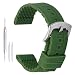 correa de reloj impermeable al aire libre correa de reloj de silicona hipoalergénica de 24 mm para el nadador buzo en goma verde