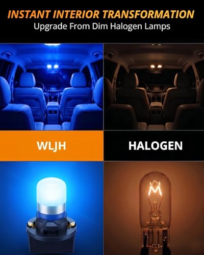 Image of WLJH Blue T10 194 LED PC194 Twist-Lock Bulbs for Instrument Cluster | 3030 SMD, Dimmable, Direct Fit, Easy Install, Cluster Backlight, Dashboard Light, Even Gauge Backlighting, 6-Pack
