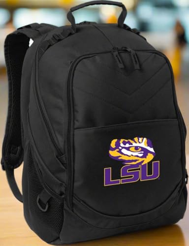 Image of Broad Bay LSU Backpack | Tiger Eye Logo, Official Louisiana State University Gear, Padded Laptop Compartment, Fits Up To 17 inch Devices