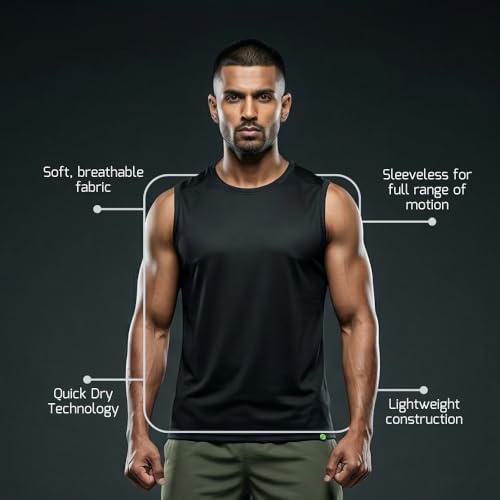 Image of Round Neck Moisture Absorbing Performance Half Sleeve Slim Fit T-Shirt for Men | Quick Dry Technology | Light Weight & Breathable Fabric | Ideal for Indoor & Outdoor Physical Activity