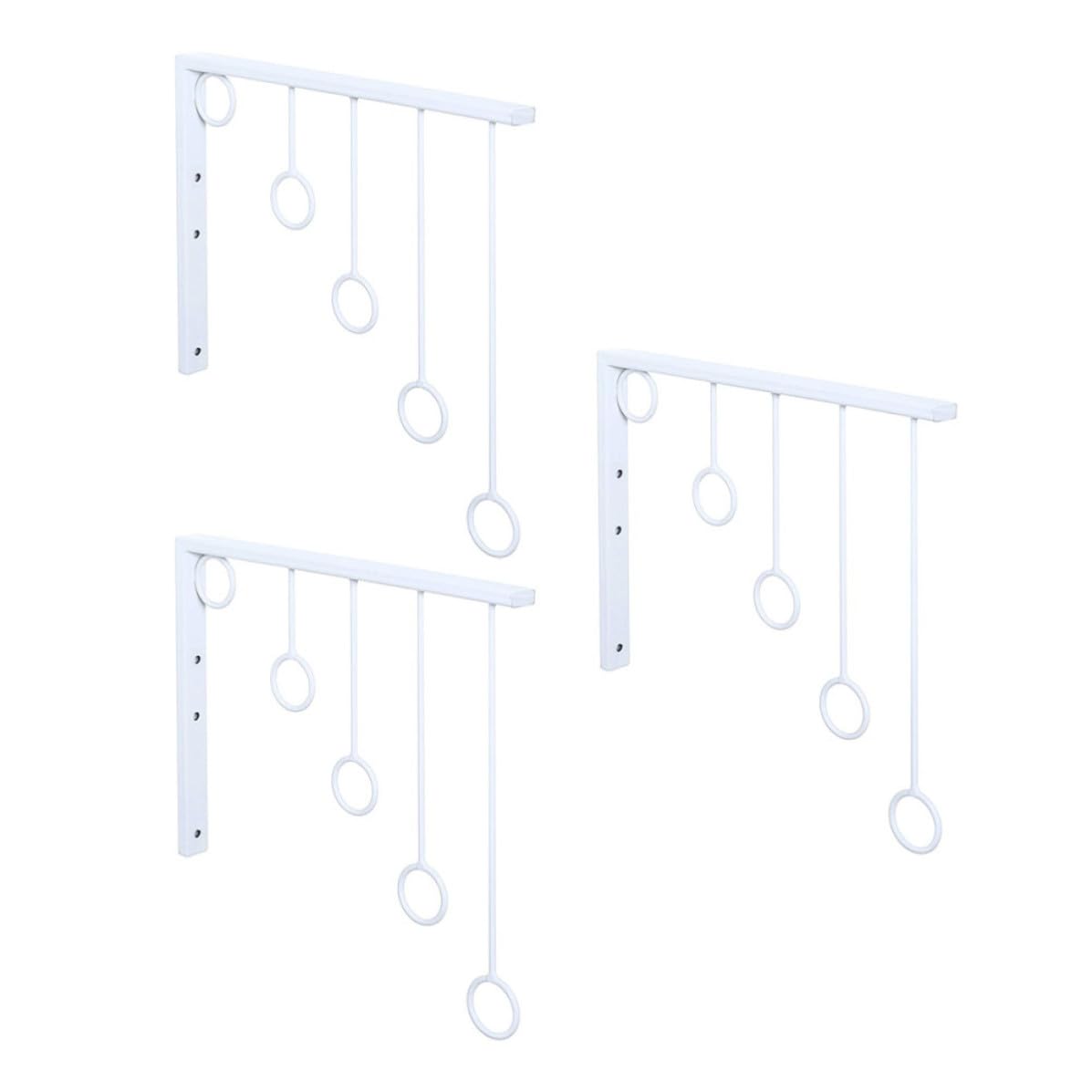 Porte-manteau mural design vêtements métal blanc à couches et cintres de rangement