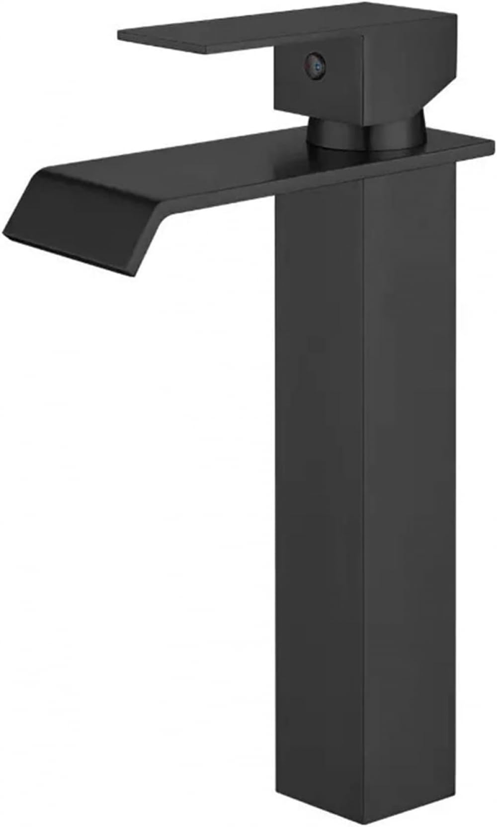 Robinet cascade lavabo salle de bain mitigeur haut noir eau chaude froide inox