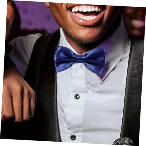 Set de 3 piezas LIFKOME corbata de moño satín azul real miniatura 7