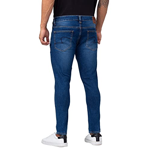 Image of Spykar Men's Kano Slim Fit Mid-Rise Jeans (Ankle Length)
