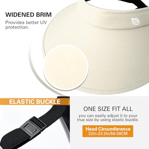 Image of Venzina UPF 50+ Sun Visor Hat for Women Ultra Wide Brim Outdoor Sun Hat UV Protection Hat Blackout Liner Design Packable Travel Hiking Hat Adjustable Elastic Closure Fashion Beach Hat