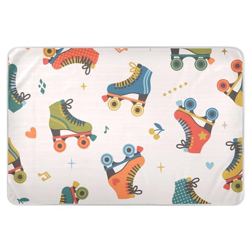 Colored Roller Skates Washable Bed Pads 34
