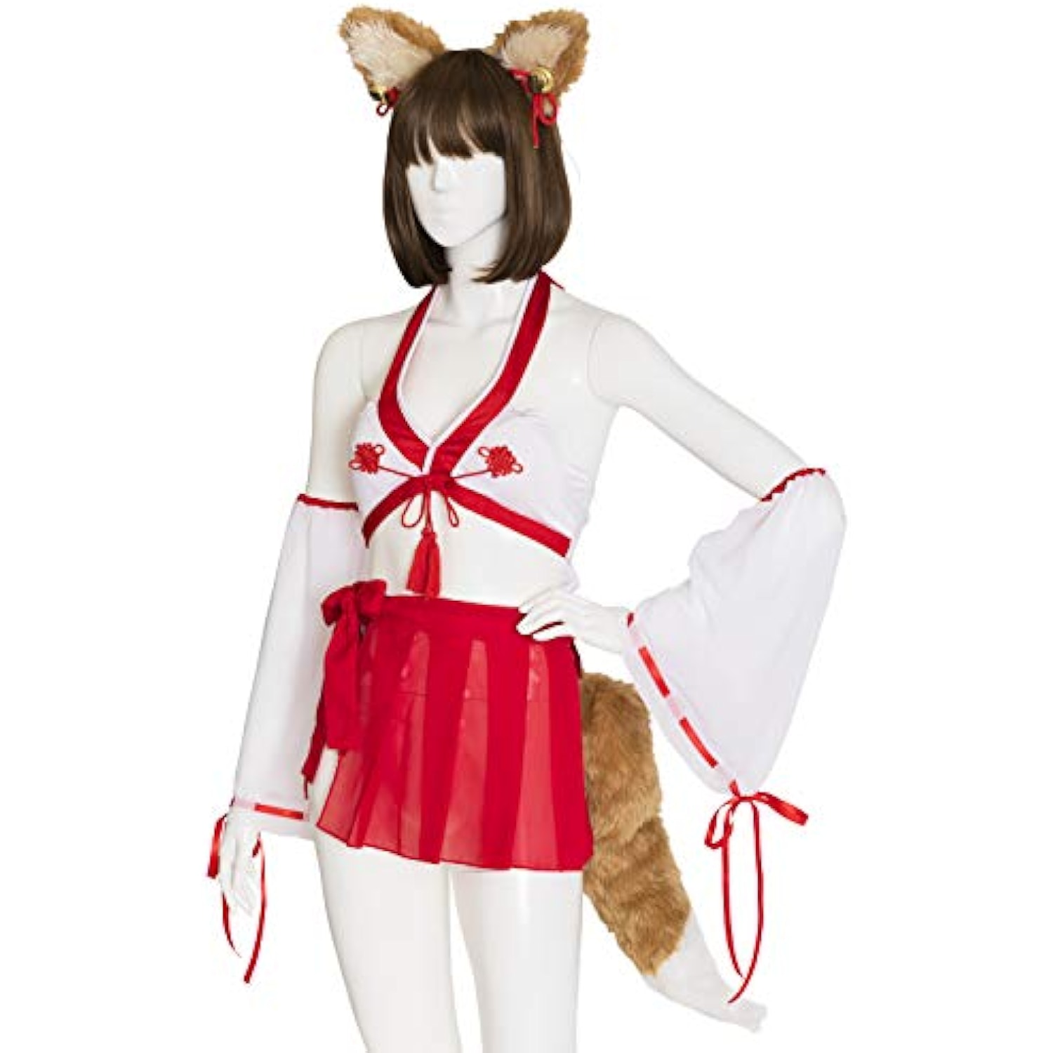 クリアストーン(Clearstone) SugarWhip コスプレ ハロウィン きつね巫女 レディース レッド 詳細画像4