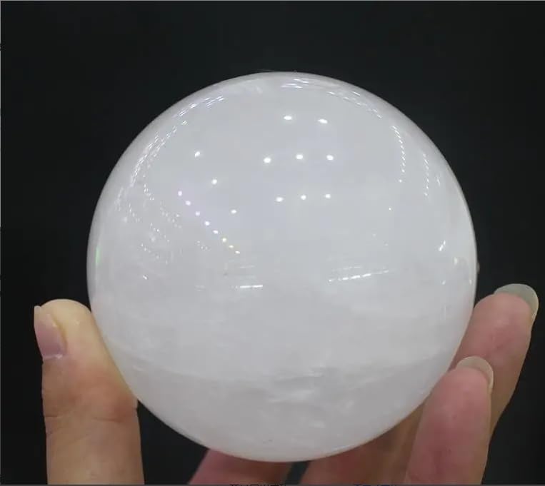 VEKETE Energie-Edelstein,Natürlicher Klarer Bergquarz,Kristallkugel,Meditation,Reiki,Magische Kugel Für Heimdekoration,7cm