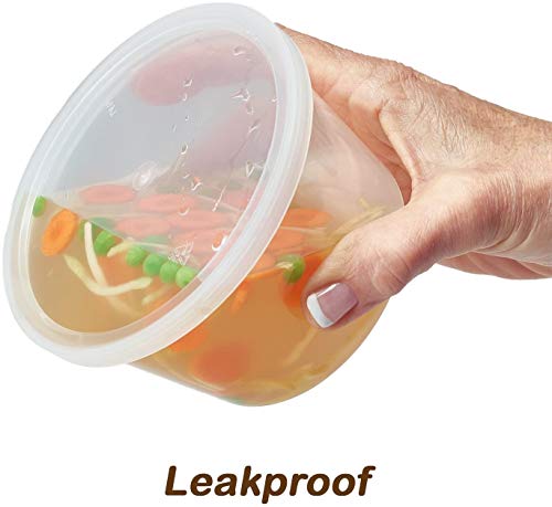 Durahome - Deli Containers With Lids Leakproof - 40 Pack Bpa-Free Plastic Microwaveable Clear Food Storage Container Premium Heavy-Duty Quality, Freezer & Dishwasher Safe (16 Oz.) #TOP2