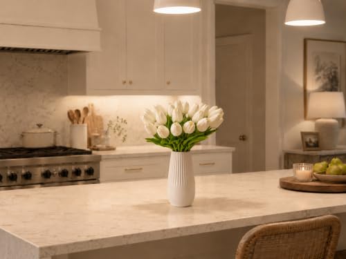 Image of Mandy's 28pcs Artificial White Tulips