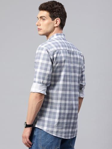 Image of Majestic Man Men Box Checkered Slim Fit Cotton Casual Shirt