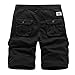 Mens Shorts Slim Fit Stretch Mens Shorts 5 Inch Inseam Big and Tall Cotton Buckle Zipper Multi Pocket Cargo Shorts Fashion Outddor Work Shorts Linen Shorts for Women 9 Inch Inseam Black M