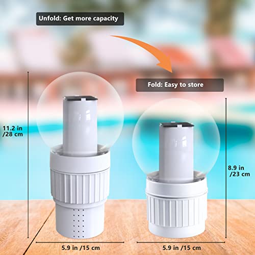 Pool Chlorine Floater With Solar Flame Light, Chlorine Dispenser For Pool, Spa Chemical Dispenser Large Capacity Floating Pool Chlorinator Of 4X3” Chlorine Tablets Easy Opening,Chlorine Bromine Holder #TOP2