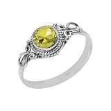 Citrine Stone Ring, Handmade 925 Sterling Silver Rings for Women Girls, Natural Gemstone Ring US size 12 Solitaire Ring, Round Stone Ring, Minimalist Birthstone Gift Jewelry for her -  Navya Silver Shop