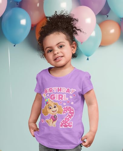 Image of Skye 2nd Birthday Girl Shirt - Paw Patrol Girls' Fitted T-Shirt for Toddler Kids