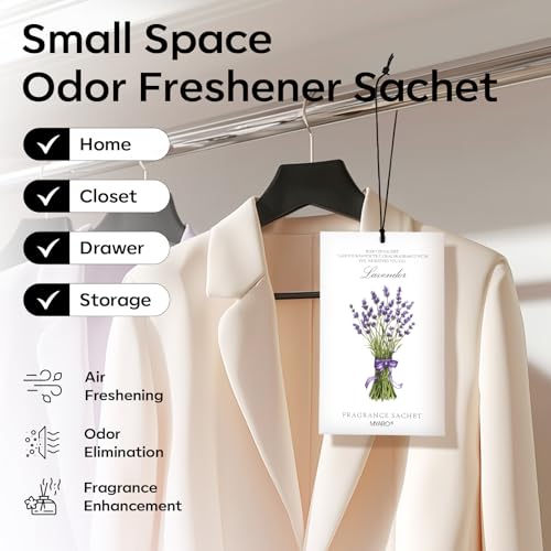 Image of MYARO 12 Pack Assorted Floral Scented Sachets - Lavender, Rose, Jasmine, Ocean, Gardenia & Lily | Drawer, Closet & Car Air Freshener Bags | Multi-Scent Home Fragrance Gift Set