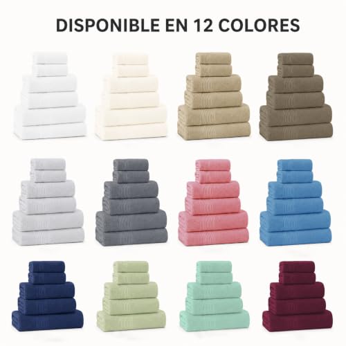 Toallas de baño que no acumulan humedad: juego MANEMI de algodón absorbente y secado rápido 6