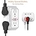 USB Wall Charger Power Strip Surge Protector with 4 USB Ports (2 USB C) Plug Extension Multiple Outlets Plug Extension Multi Outlet Plug in Adapter Spaced Outlets for Home Office Travel,White (White)