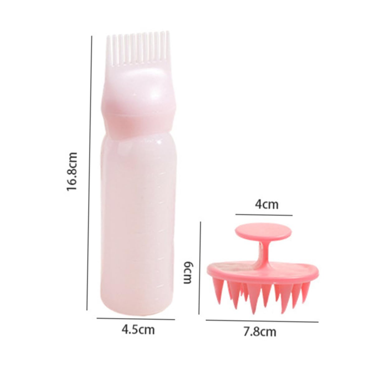 SAFIGLE Hair Dye Bottles Set Comb Bottle for Hair Coloring Oiling 2 Sets Root Comb Applicators