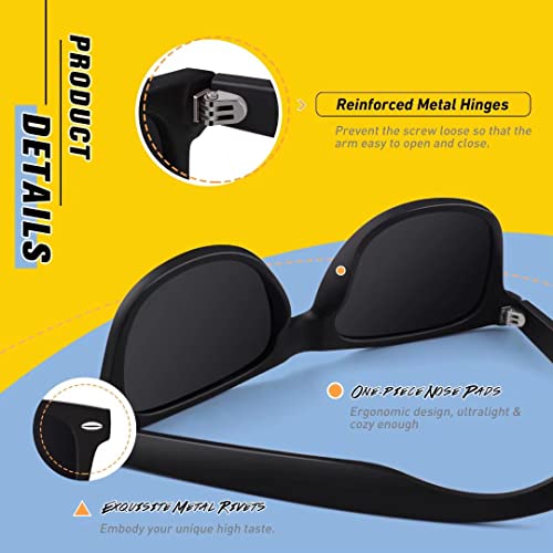 CGID Sunglasses Men Womens Polarized Lightweight Retro Black Shades UV400 Driving Fishing Golf4
