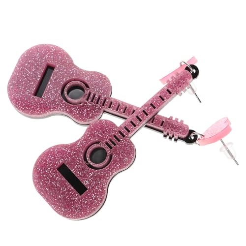 Boucles d'oreilles guitare en acrylique parfaites pour danser en soirée et concert